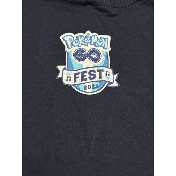 Pokemon Shirt Mens L Pokemon GO Fest 2021 Navy Relaxed Fit Crew Neck NWT - Picture 5 of 7